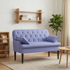 Loungebank met knopencomfort Jeans Blauw 111 x 68 x 80 cm Stof