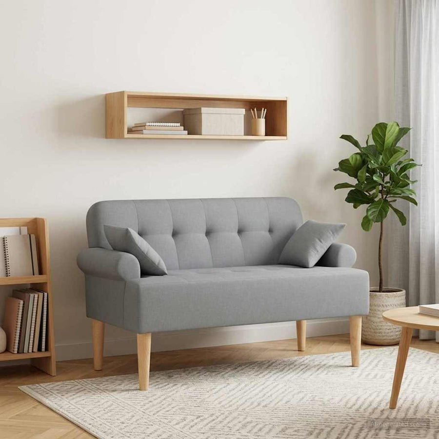 Loungebank met knopencomfort Lichtgrijs 120 x 65 x 79 cm Stof
