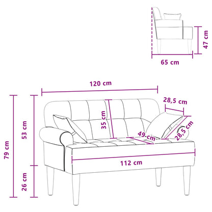 Loungebank met knopencomfort Lichtgrijs 120 x 65 x 79 cm Stof