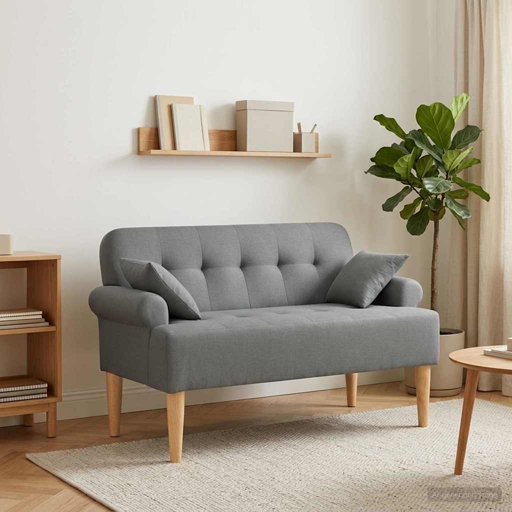 Loungebank met knopencomfort Donkergrijs 120 x 65 x 79 cm Stof