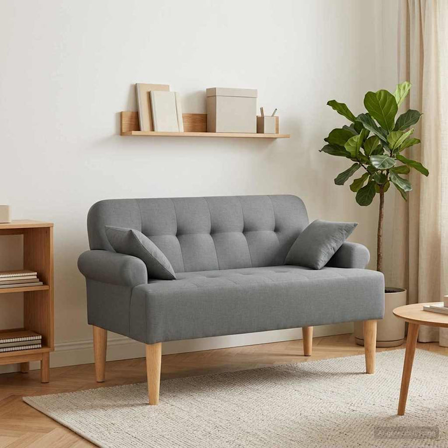Loungebank met knopencomfort Donkergrijs 120 x 65 x 79 cm Stof