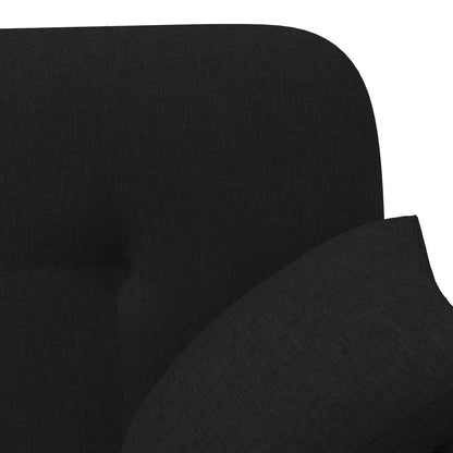 Loungebank met knopencomfort Zwart 120 x 65 x 79 cm Stof