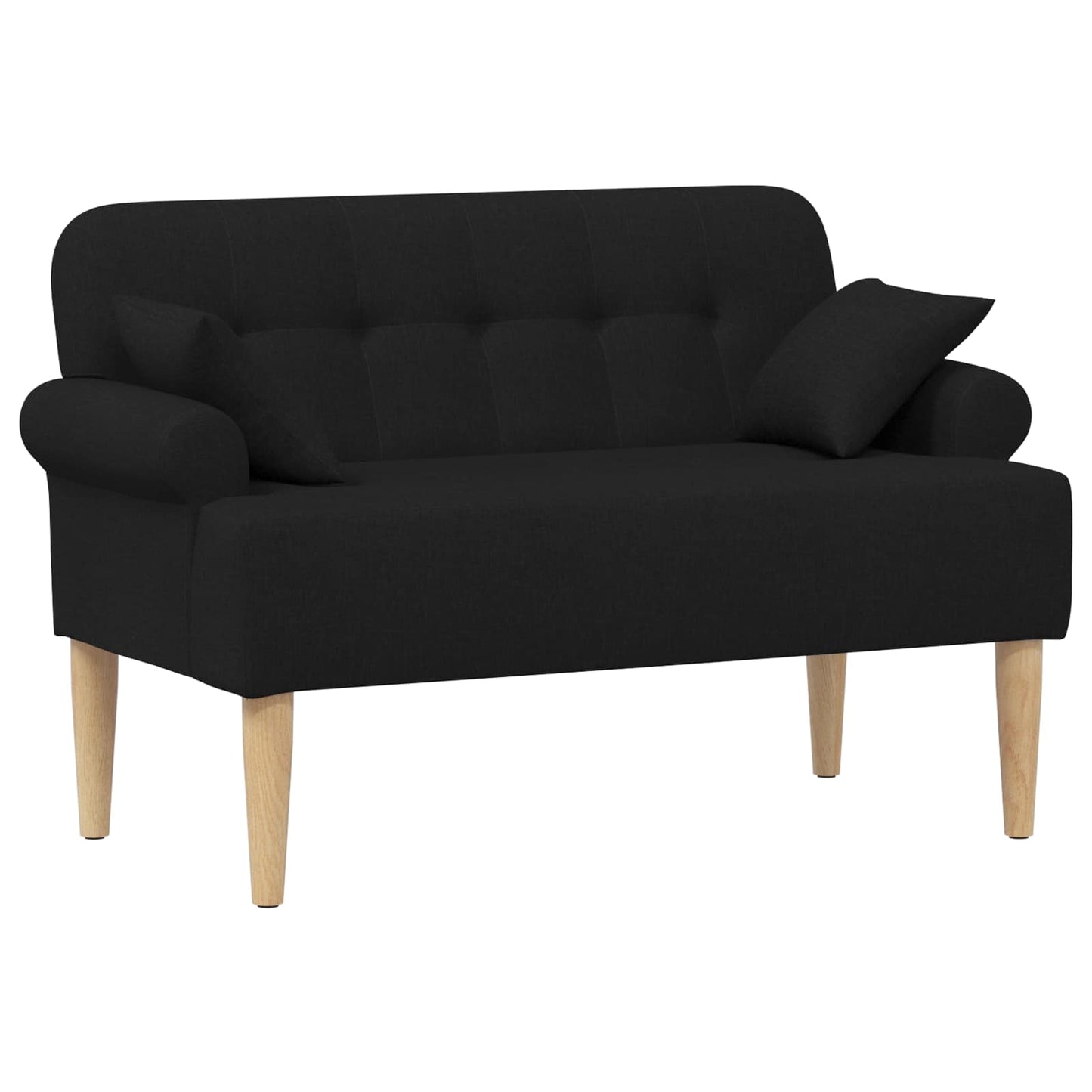 Loungebank met knopencomfort Zwart 120 x 65 x 79 cm Stof