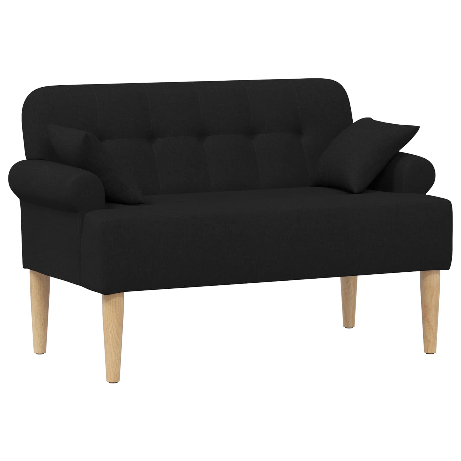 Loungebank met knopencomfort Zwart 120 x 65 x 79 cm Stof