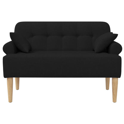 Loungebank met knopencomfort Zwart 120 x 65 x 79 cm Stof