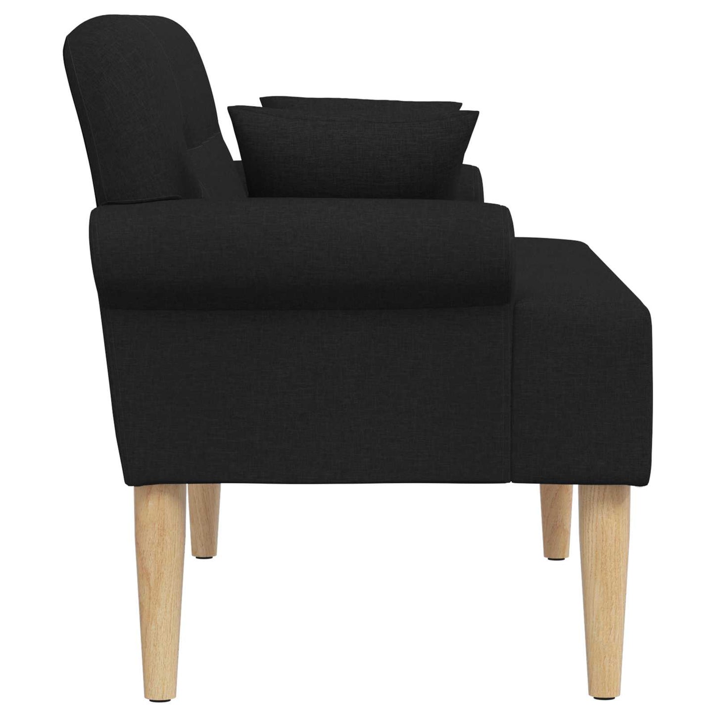 Loungebank met knopencomfort Zwart 120 x 65 x 79 cm Stof