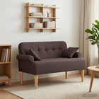 Loungebank met knopencomfort Donkerbruin 120 x 65 x 79 cm Stof