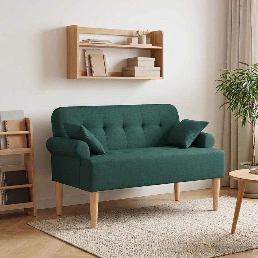 Loungebank met knopencomfort Donkergroen 120 x 65 x 79 cm Stof