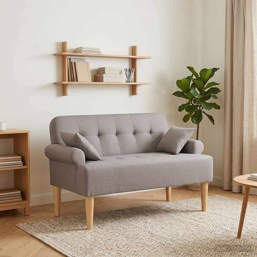 Loungebank met knopencomfort Taupe 120 x 65 x 79 cm Stof
