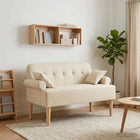 Loungebank met knopencomfort Crèmekleurig 120 x 65 x 79 cm Stof