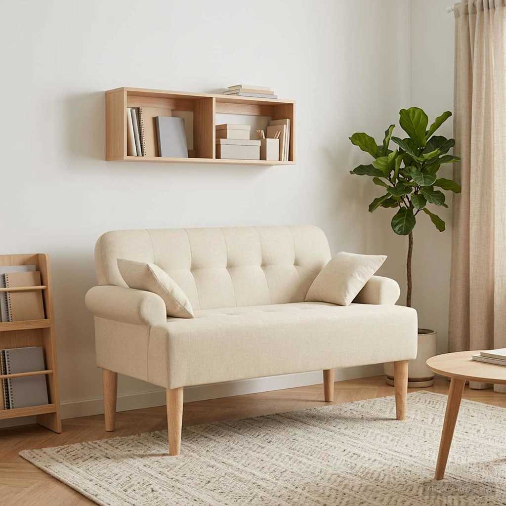 Loungebank met knopencomfort Crèmekleurig 120 x 65 x 79 cm Stof