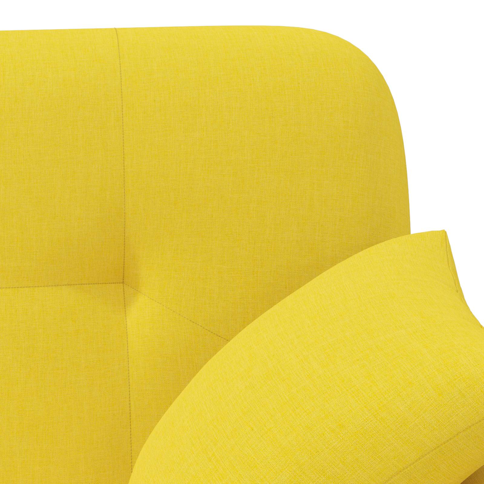 Loungebank met knopencomfort Licht Geel 120 x 65 x 79 cm Stof