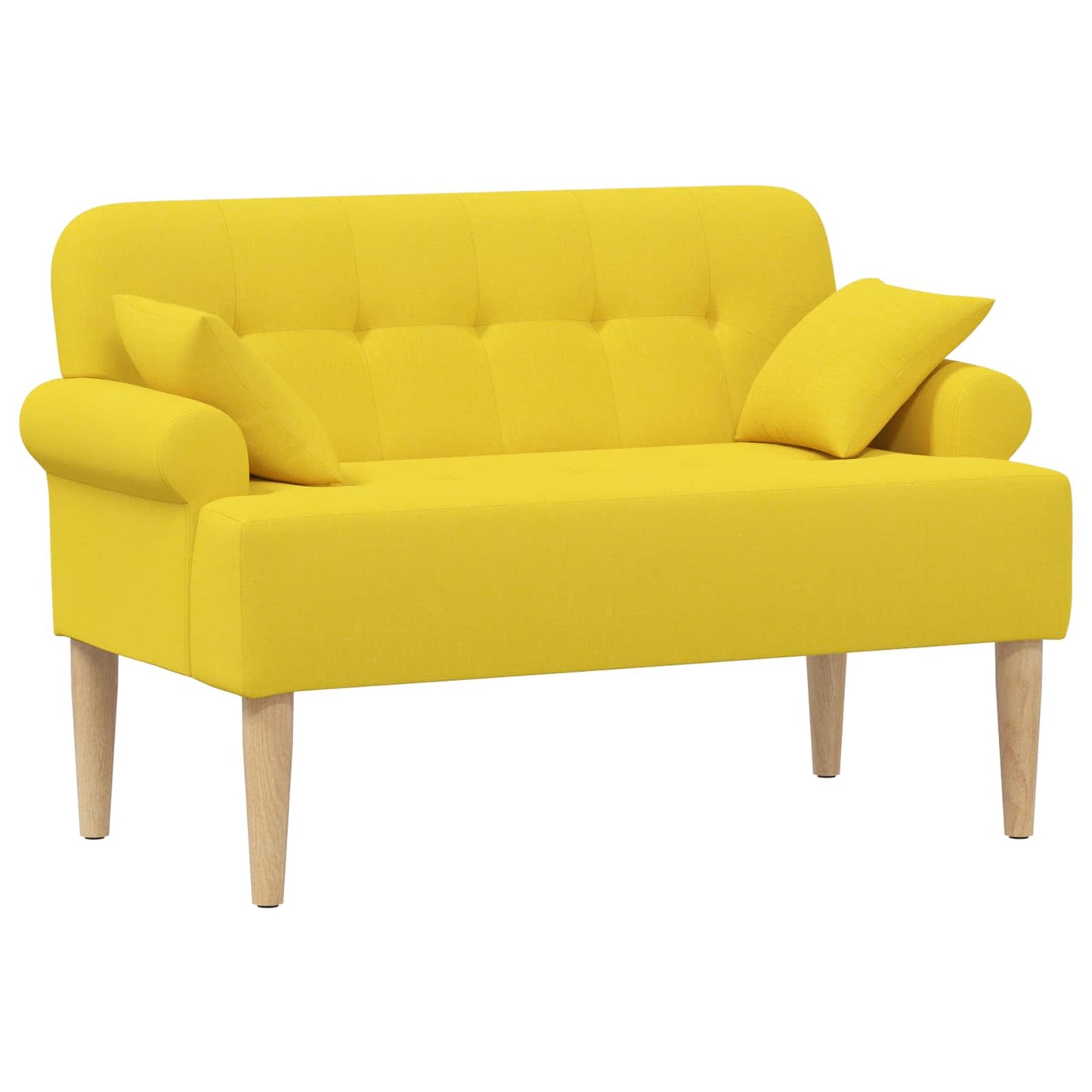 Loungebank met knopencomfort Licht Geel 120 x 65 x 79 cm Stof