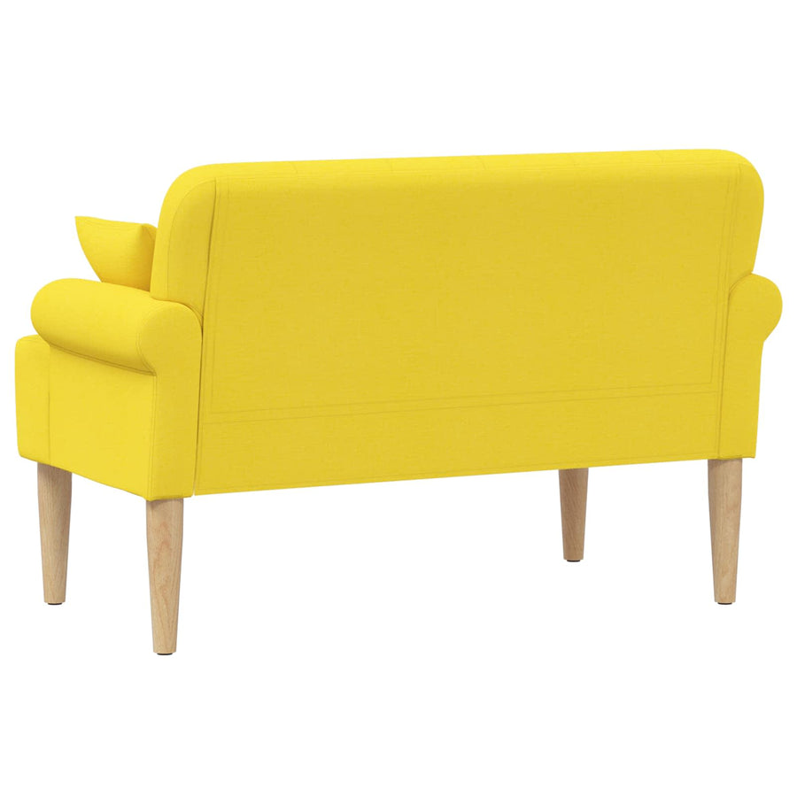 Loungebank met knopencomfort Licht Geel 120 x 65 x 79 cm Stof