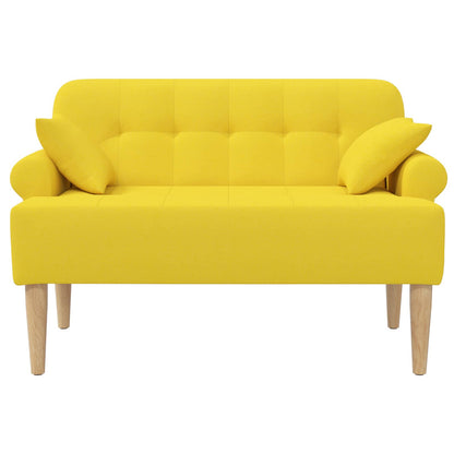 Loungebank met knopencomfort Licht Geel 120 x 65 x 79 cm Stof