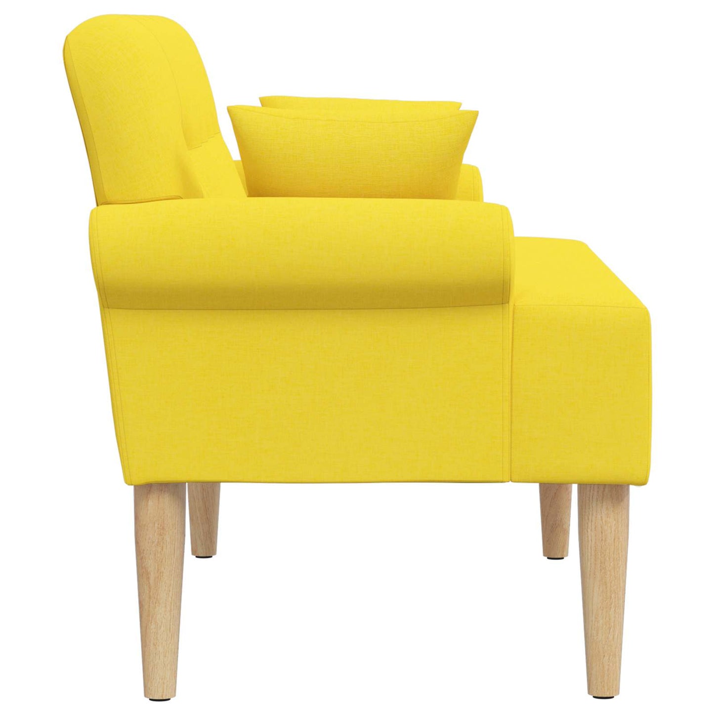 Loungebank met knopencomfort Licht Geel 120 x 65 x 79 cm Stof