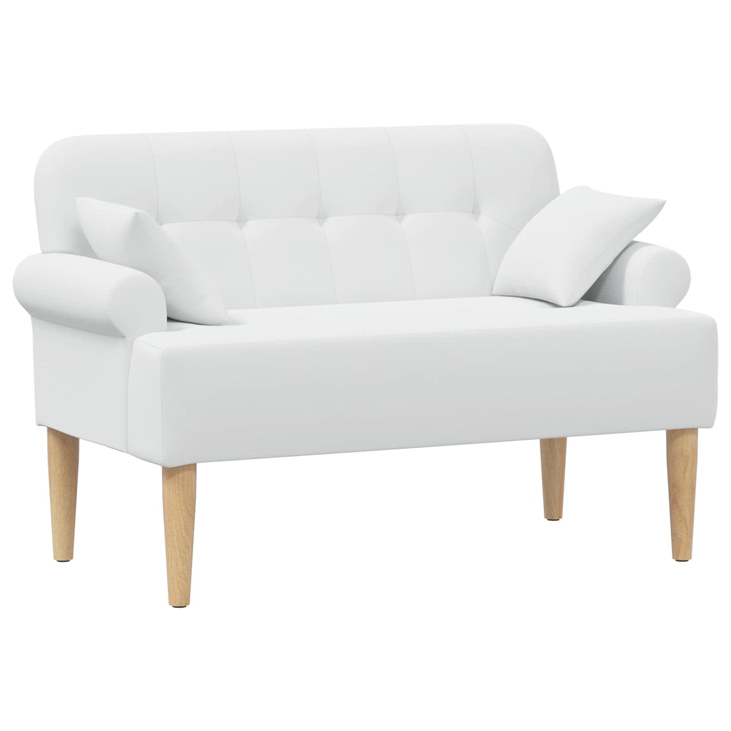 Loungebank met knopencomfort Wit 120 x 65 x 79 cm Stof