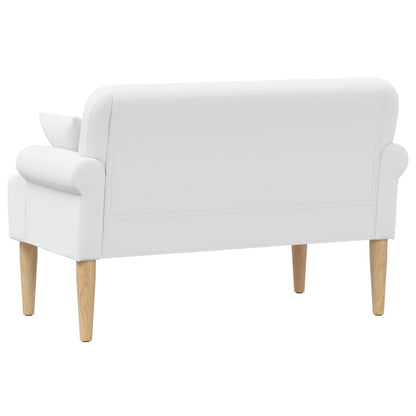 Loungebank met knopencomfort Wit 120 x 65 x 79 cm Stof