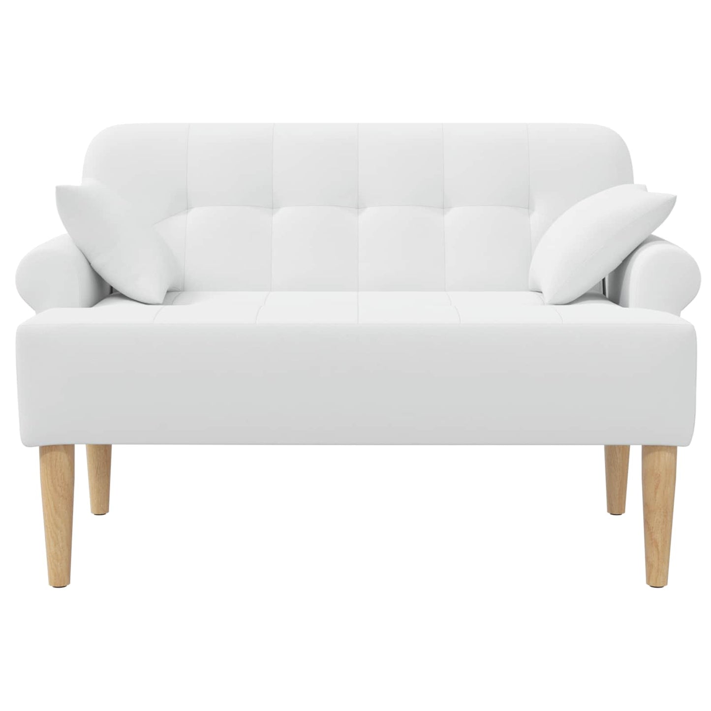 Loungebank met knopencomfort Wit 120 x 65 x 79 cm Stof