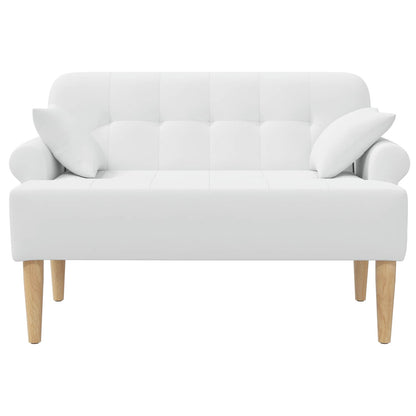 Loungebank met knopencomfort Wit 120 x 65 x 79 cm Stof