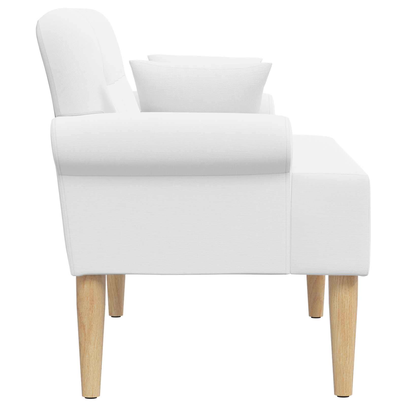 Loungebank met knopencomfort Wit 120 x 65 x 79 cm Stof