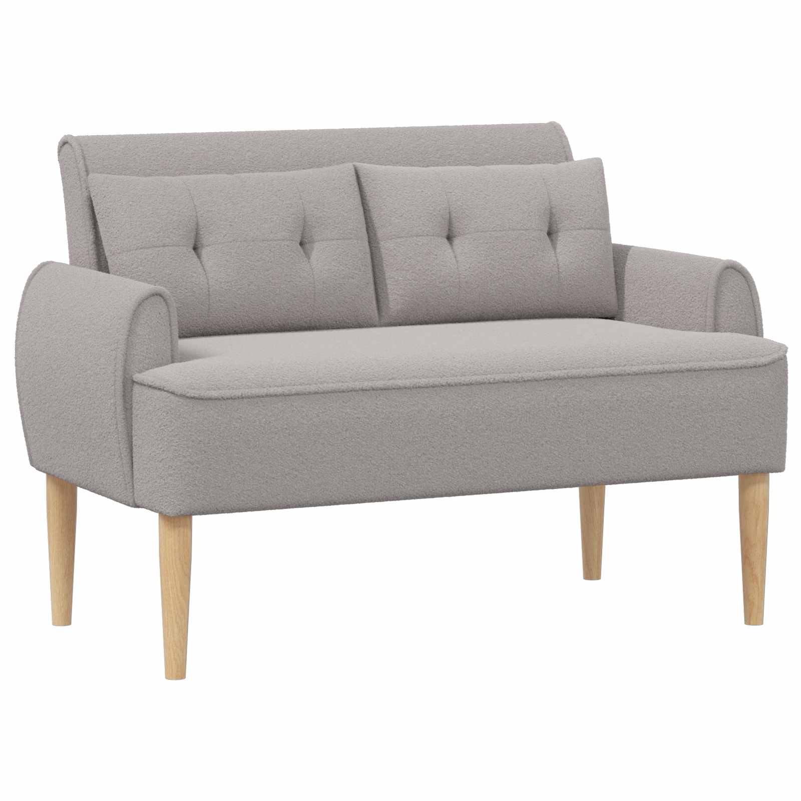 Loungebank met knopencomfort Lichtgrijs 117 x 67 x 77 cm Bouclé