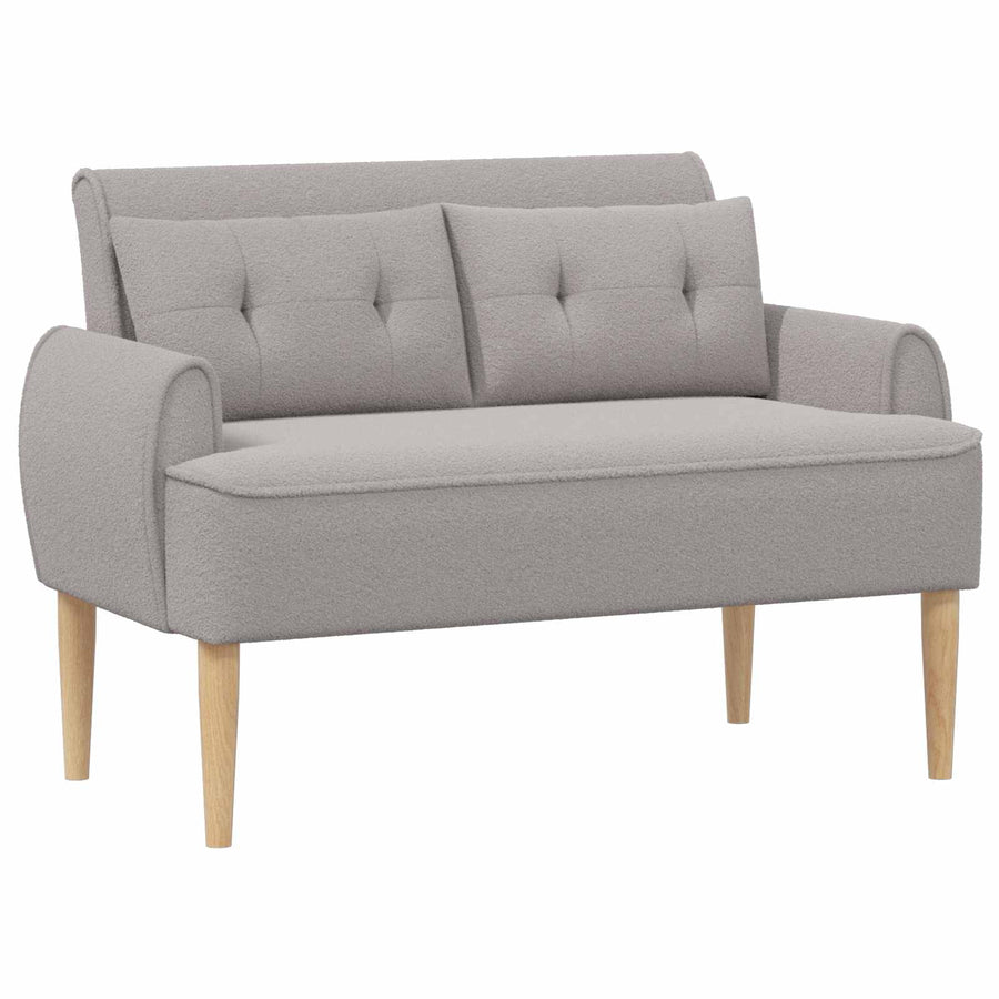 Loungebank met knopencomfort Lichtgrijs 117 x 67 x 77 cm Bouclé