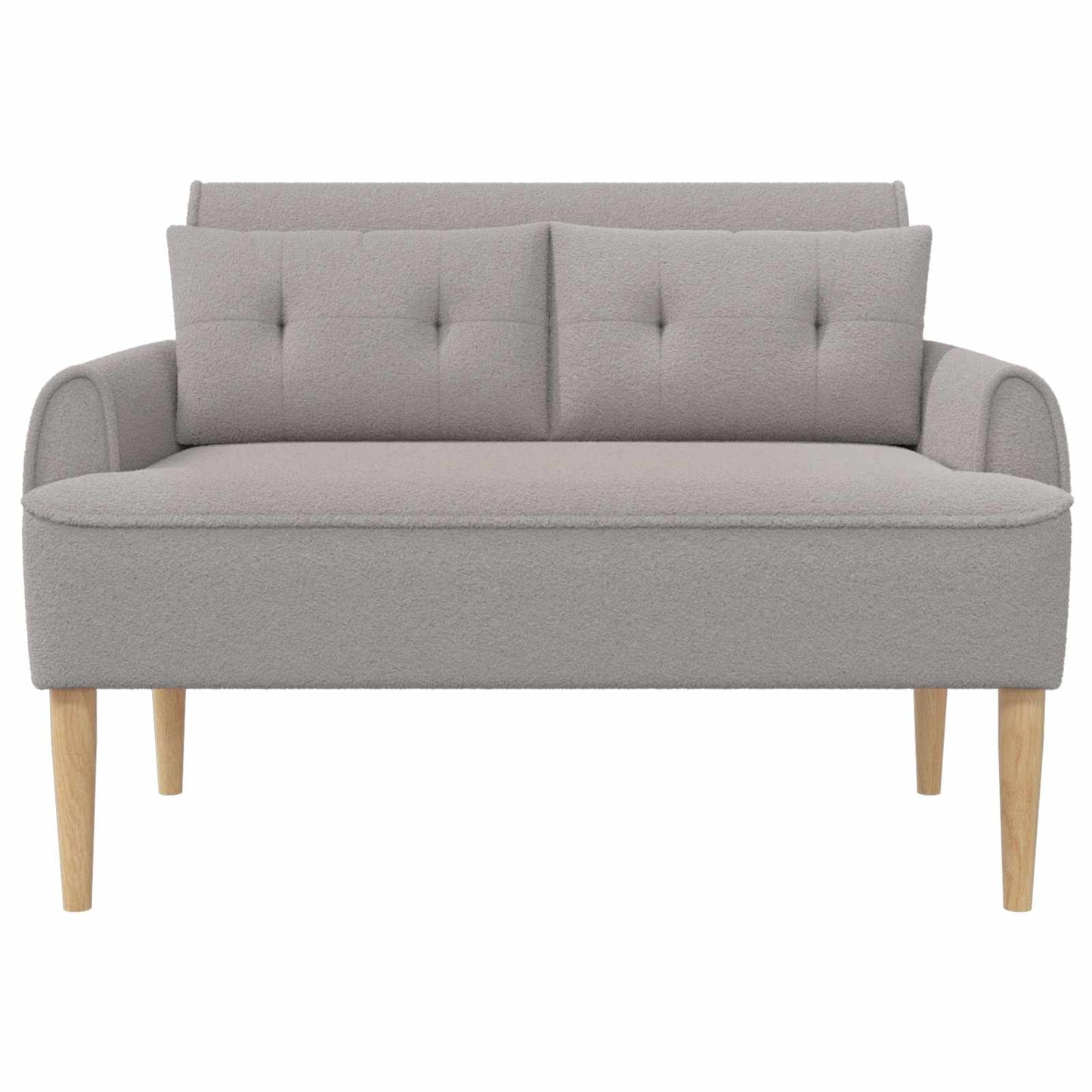 Loungebank met knopencomfort Lichtgrijs 117 x 67 x 77 cm Bouclé