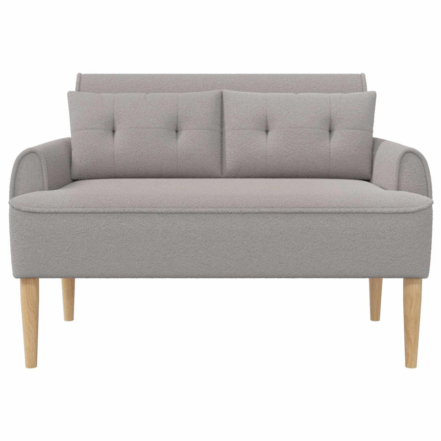 Loungebank met knopencomfort Lichtgrijs 117 x 67 x 77 cm Bouclé