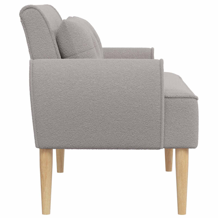 Loungebank met knopencomfort Lichtgrijs 117 x 67 x 77 cm Bouclé