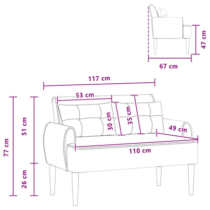 Loungebank met knopencomfort Crèmekleurig 117 x 67 x 77 cm