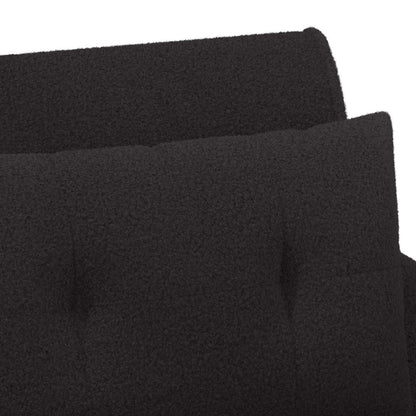 Loungebank met knopencomfort Zwart 117 x 67 x 77 cm Bouclé