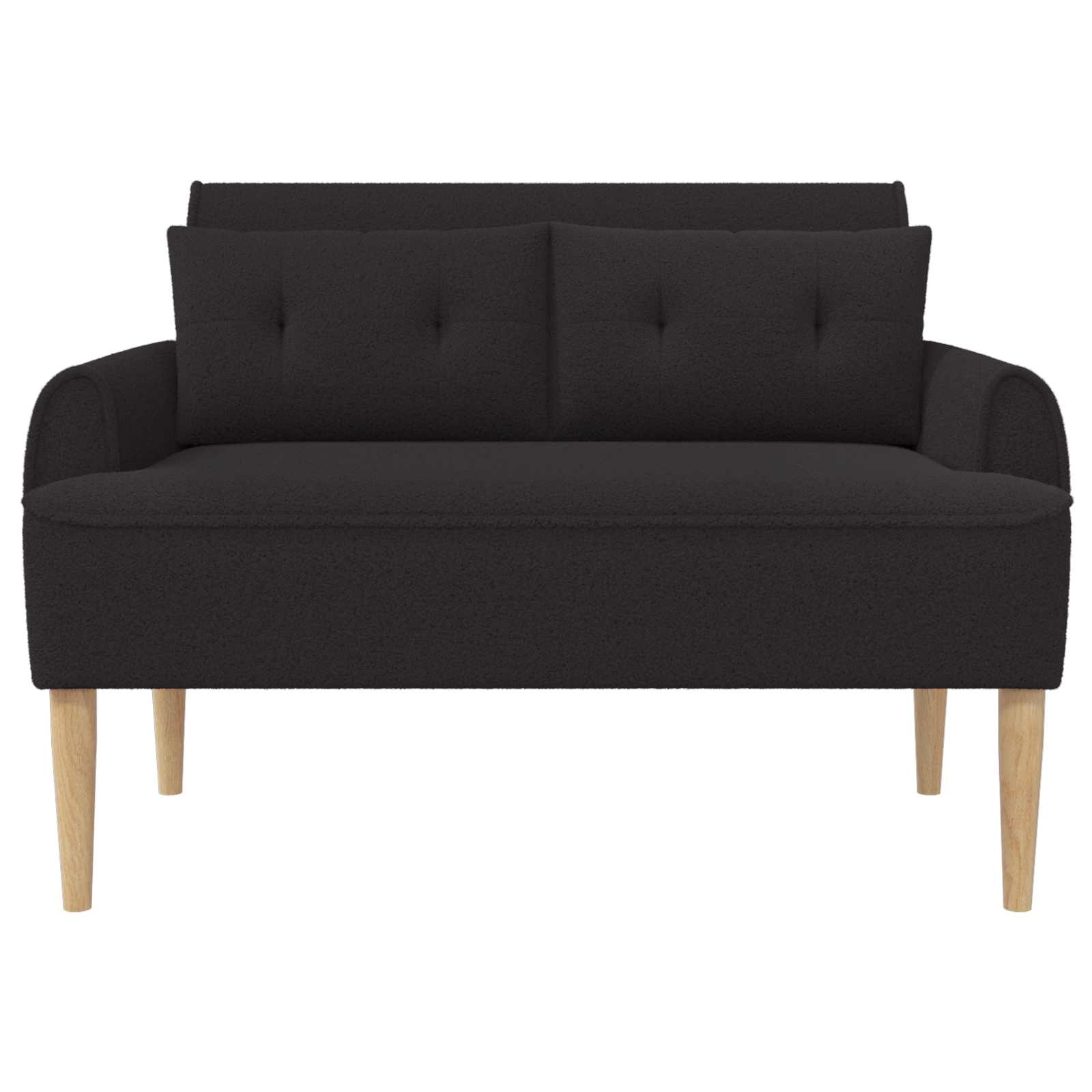 Loungebank met knopencomfort Zwart 117 x 67 x 77 cm Bouclé