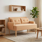Loungebank met knopencomfort Beige 117 x 67 x 77 cm Bouclé