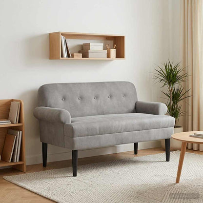 Loungebank met knopencomfort Lichtgrijs 120 x 66 x 78 cm