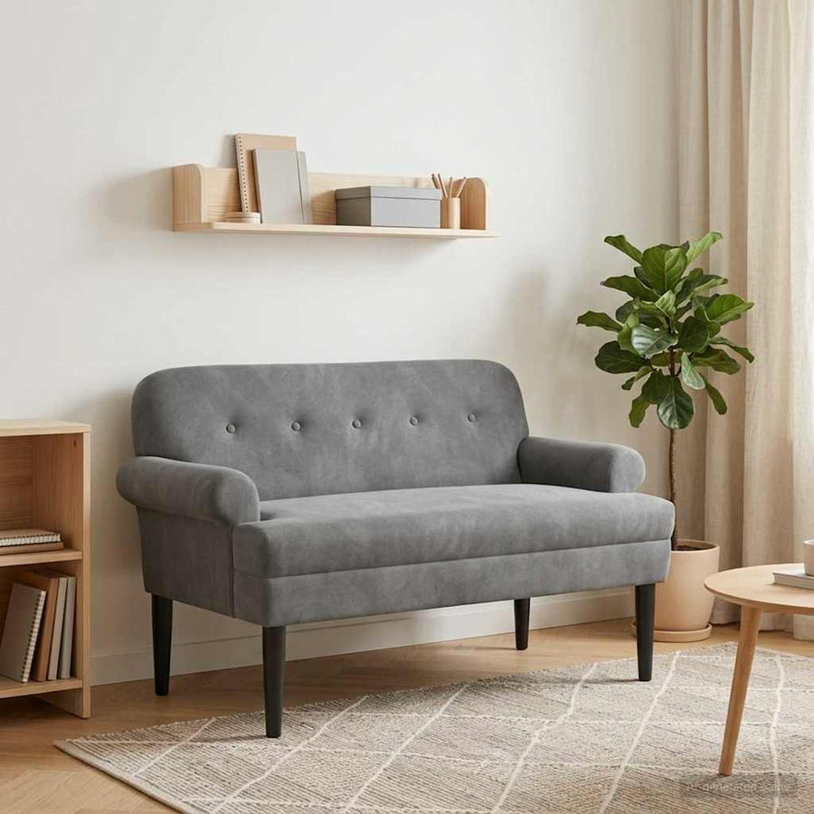 Loungebank met knopencomfort Donkergrijs 120 x 66 x 78 cm