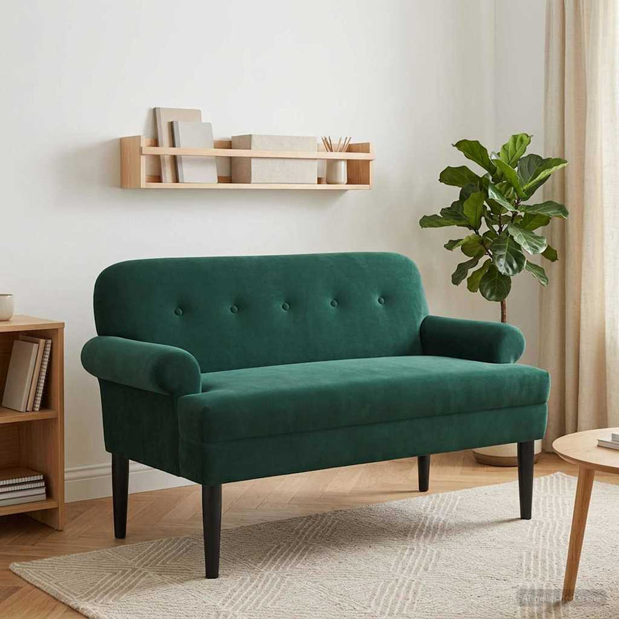Loungebank met knopencomfort Donkergroen 120 x 66 x 78 cm