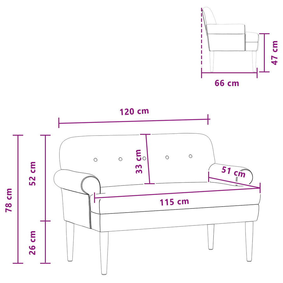 Loungebank met knopencomfort Donkergroen 120 x 66 x 78 cm