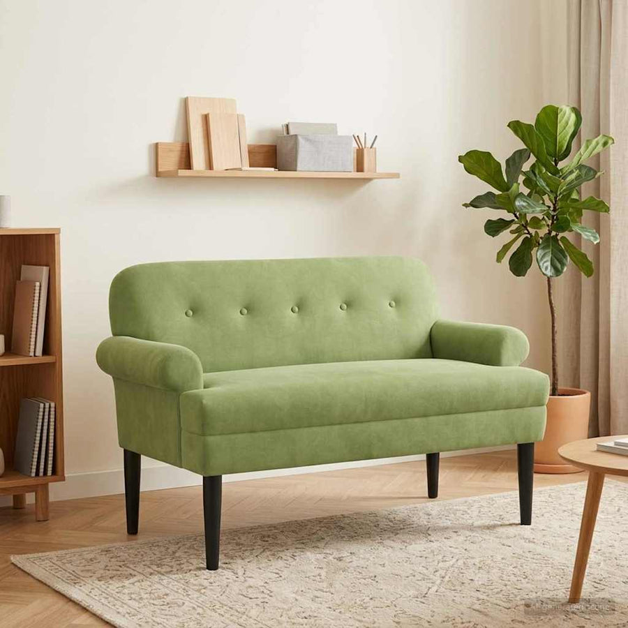 Loungebank met knopencomfort Lichtgroen 120 x 66 x 78 cm