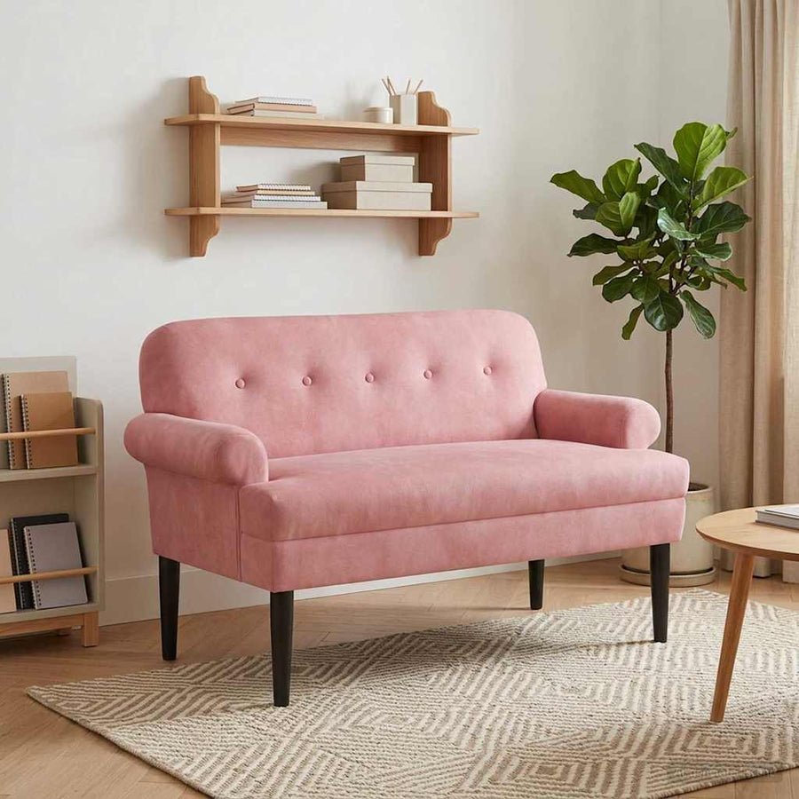 Loungebank met knopencomfort Roze 120 x 66 x 78 cm fluweel