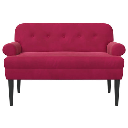 Loungebank met knopencomfort Wijnrood 120 x 66 x 78 cm fluweel