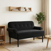 Loveseat fluweel zwart 120x66x78 cm