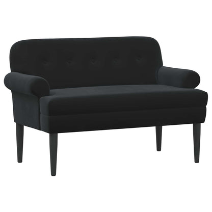 Loungebank met knopencomfort Zwart 120 x 66 x 78 cm fluweel