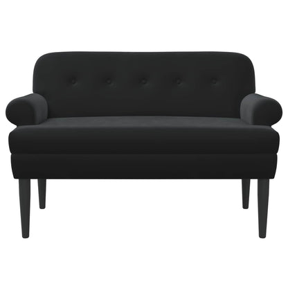 Loungebank met knopencomfort Zwart 120 x 66 x 78 cm fluweel