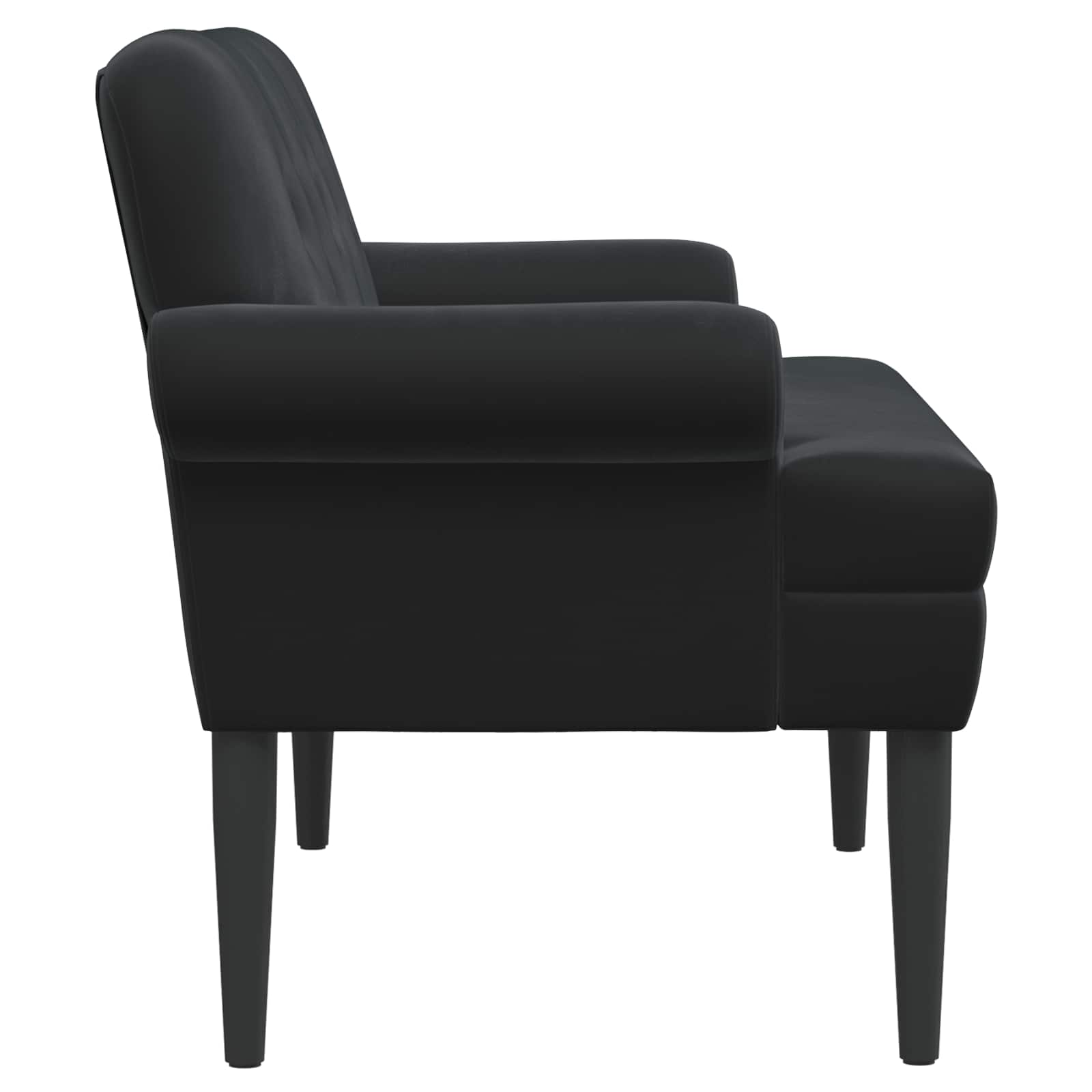 Loungebank met knopencomfort Zwart 120 x 66 x 78 cm fluweel
