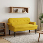 Loungebank met knopencomfort Geel 120 x 66 x 78 cm fluweel