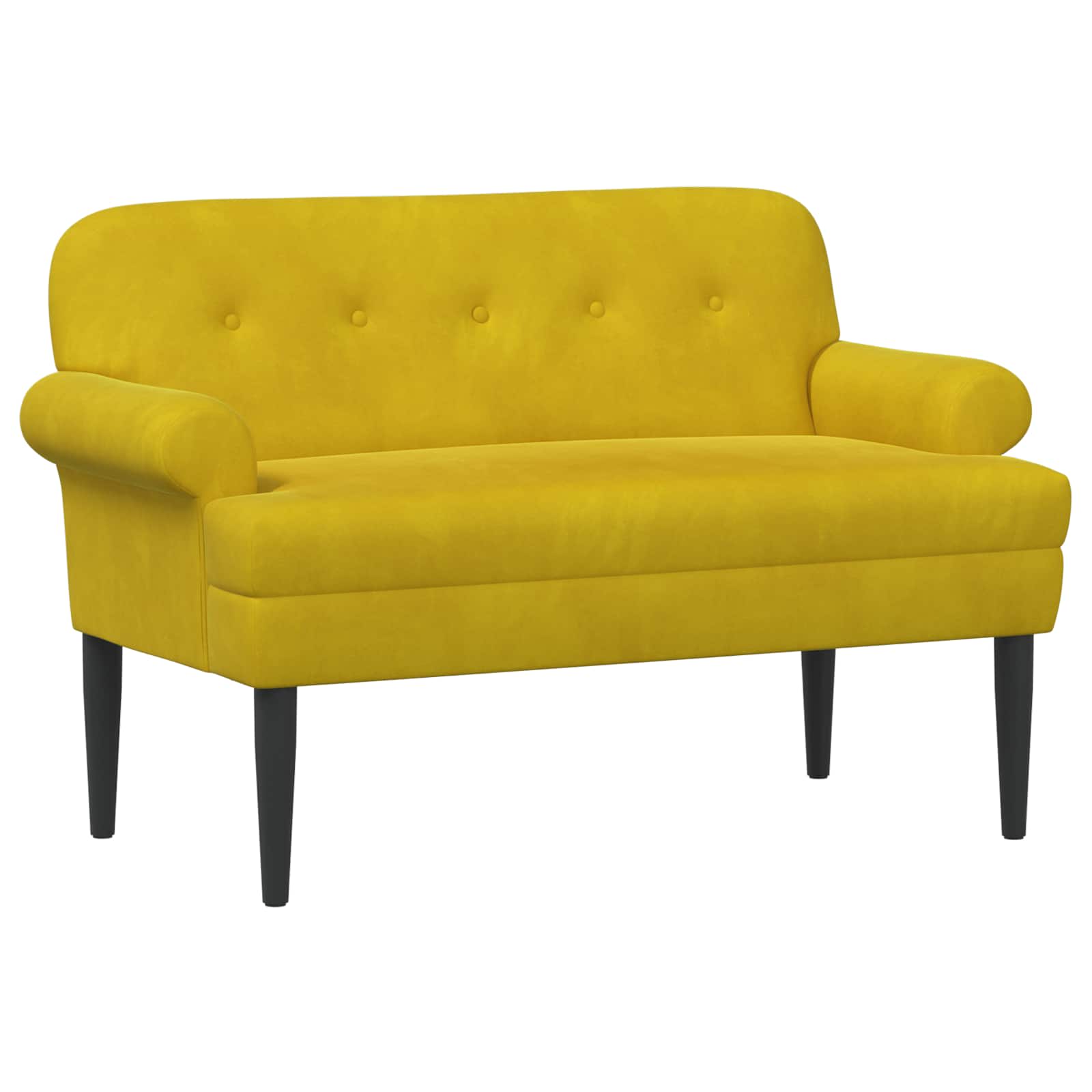 Loungebank met knopencomfort Geel 120 x 66 x 78 cm fluweel