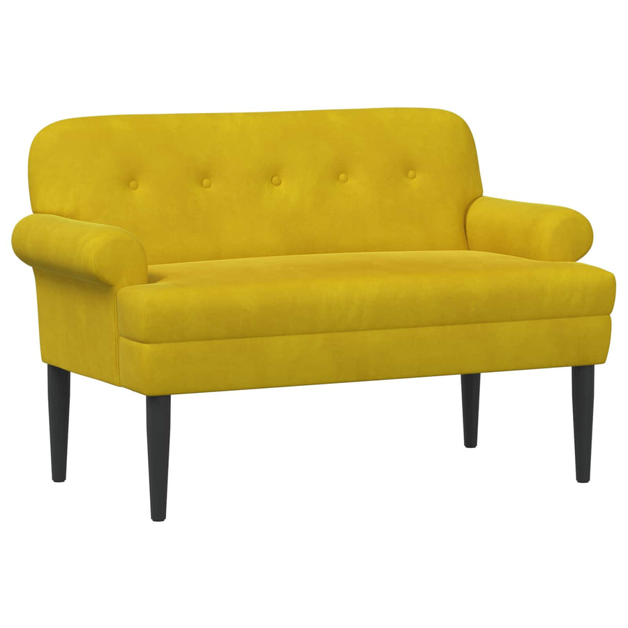 Loungebank met knopencomfort Geel 120 x 66 x 78 cm fluweel