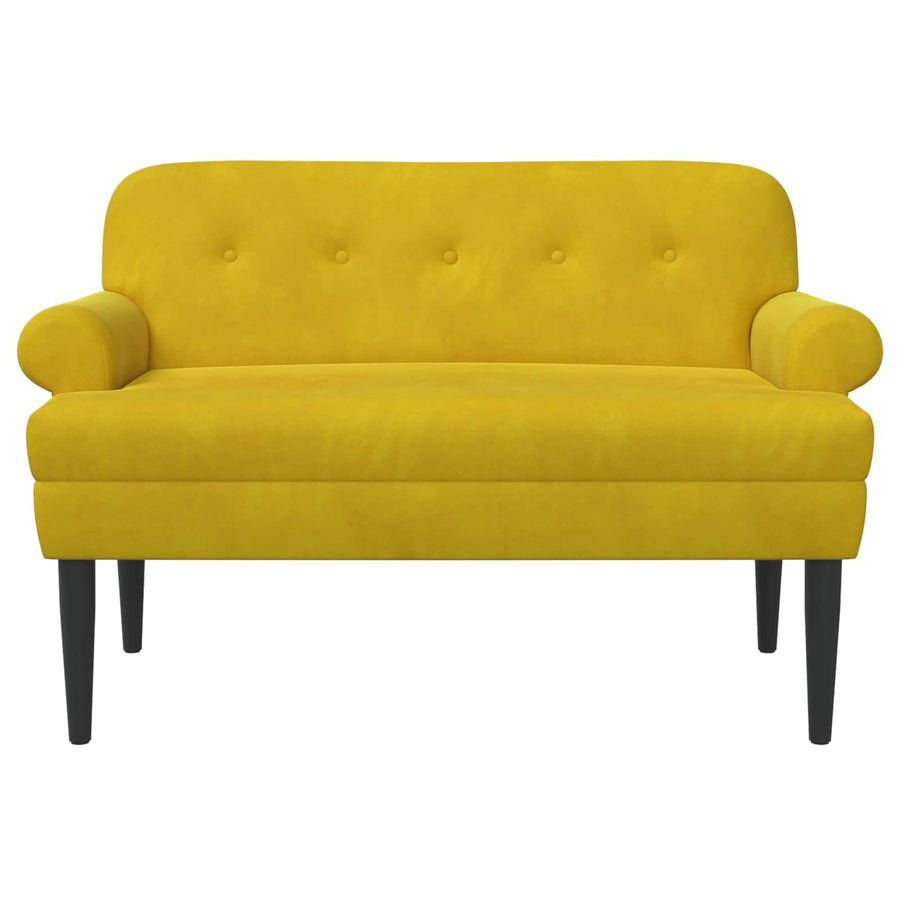 Loungebank met knopencomfort Geel 120 x 66 x 78 cm fluweel