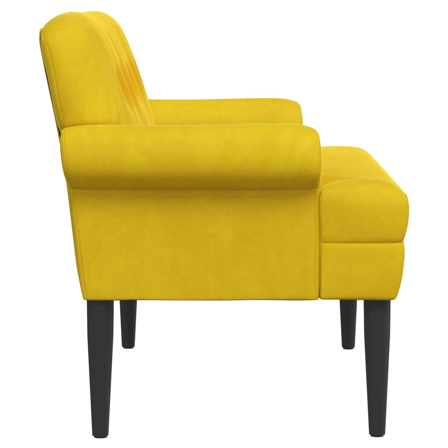 Loungebank met knopencomfort Geel 120 x 66 x 78 cm fluweel
